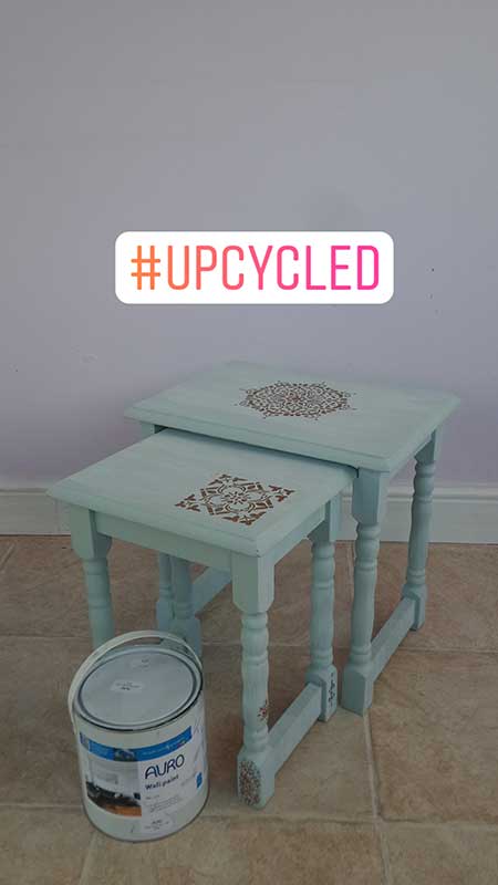 upcycled nest of tables Auro paint