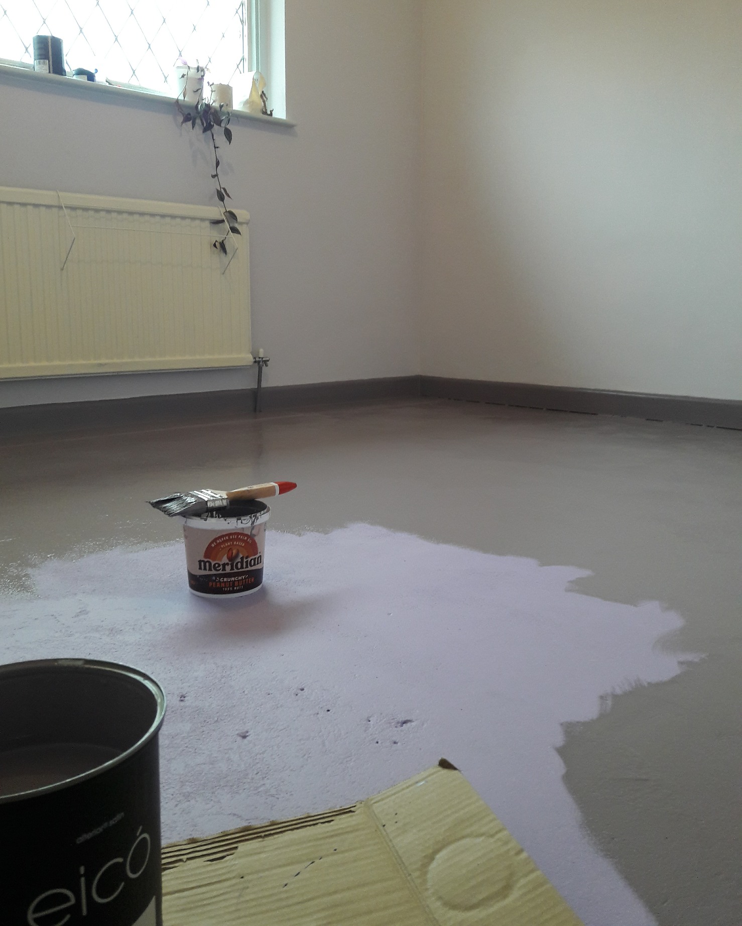 Overcoat of Eico Alterior floor paint over tinted Grepp V primer.
