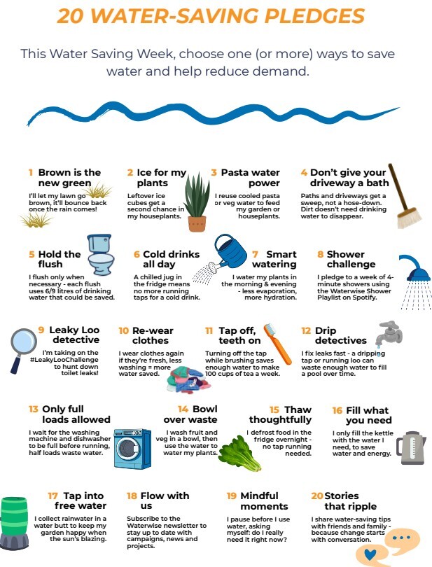 20 pledges by waterwise campaign
