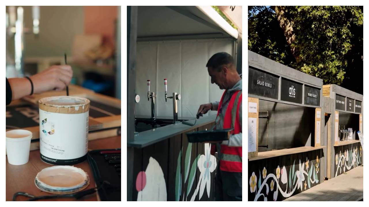 Graphenstone Paints on the Colicci Coffee outlet in the food village at chelsea flower show 2025