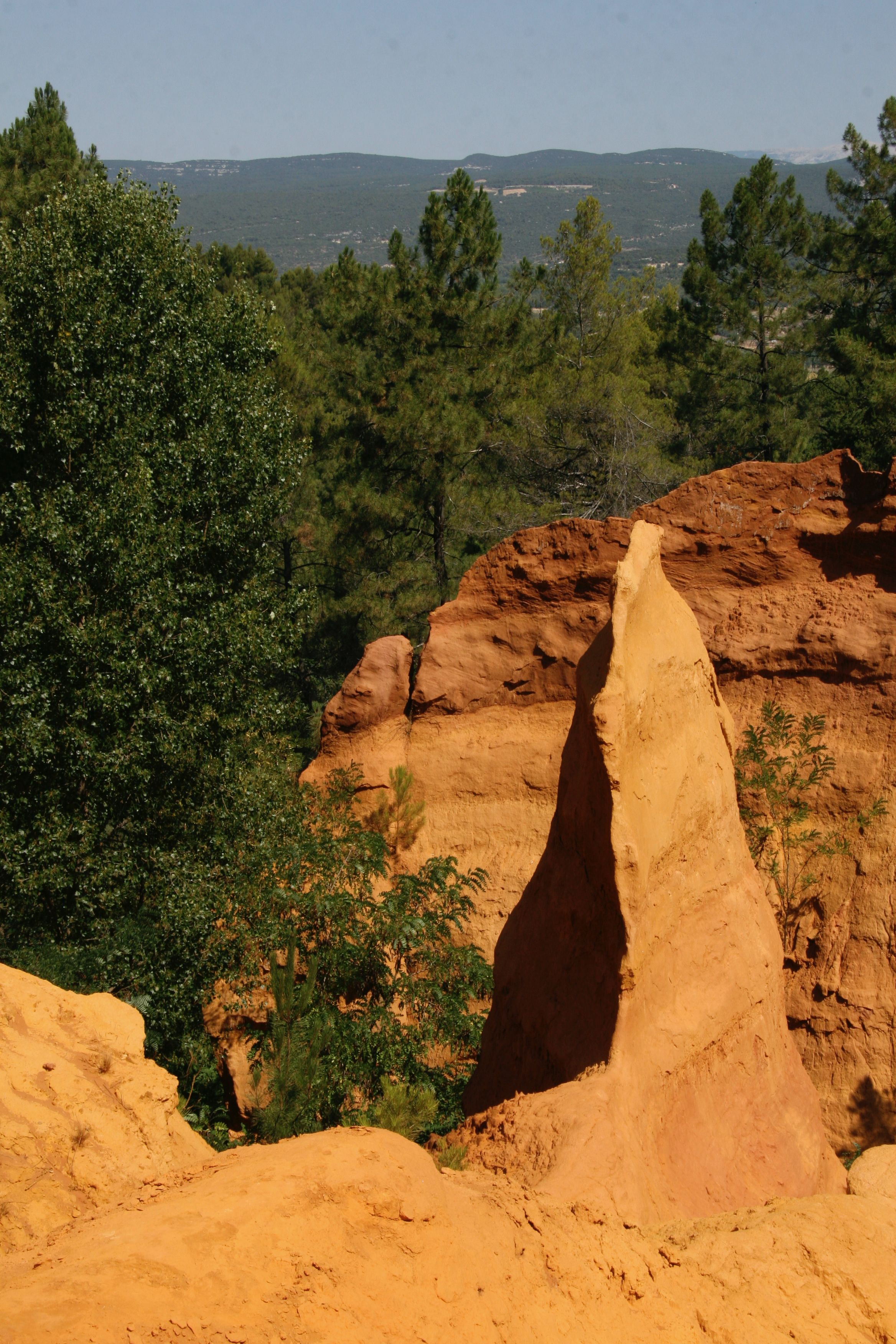 Right; view of the ochre pits, Roussillon, Provence, France.