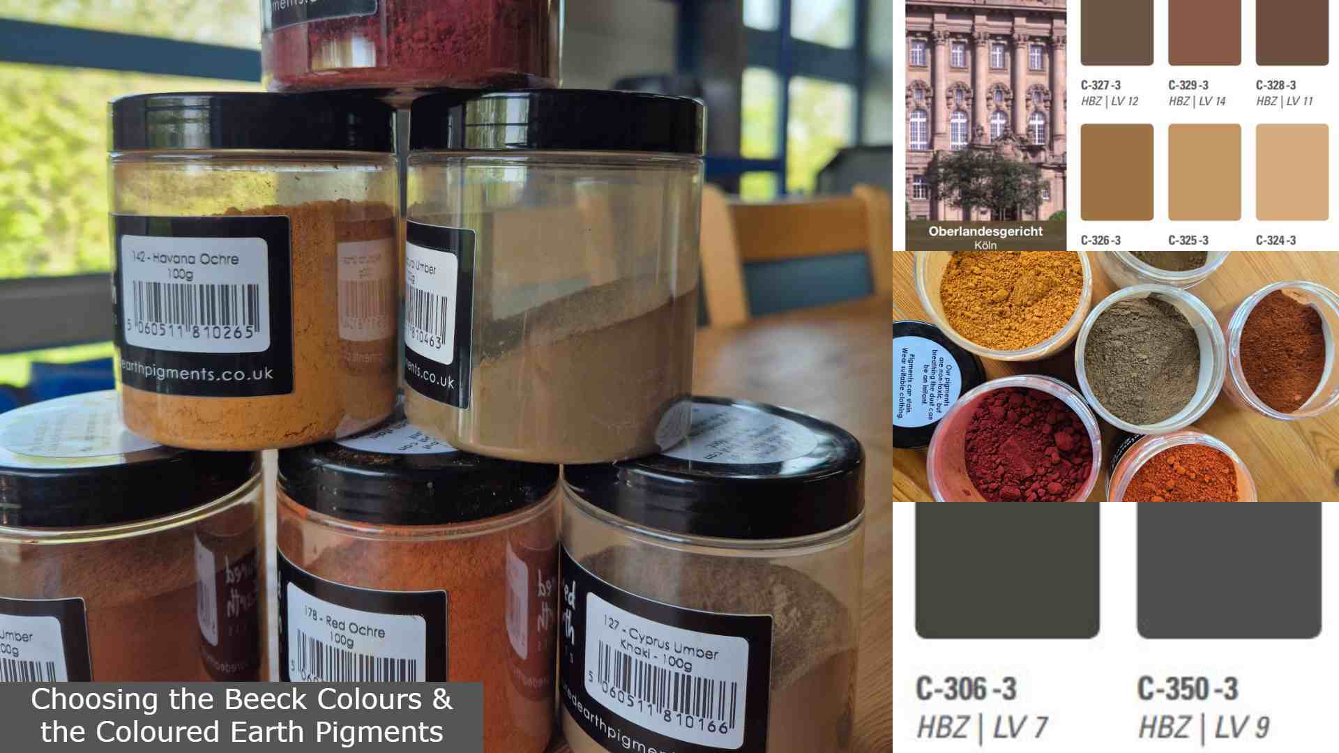 Choosing the correct colours for the mural using Beeck Silicate Paints and Coloured Earth Pigments