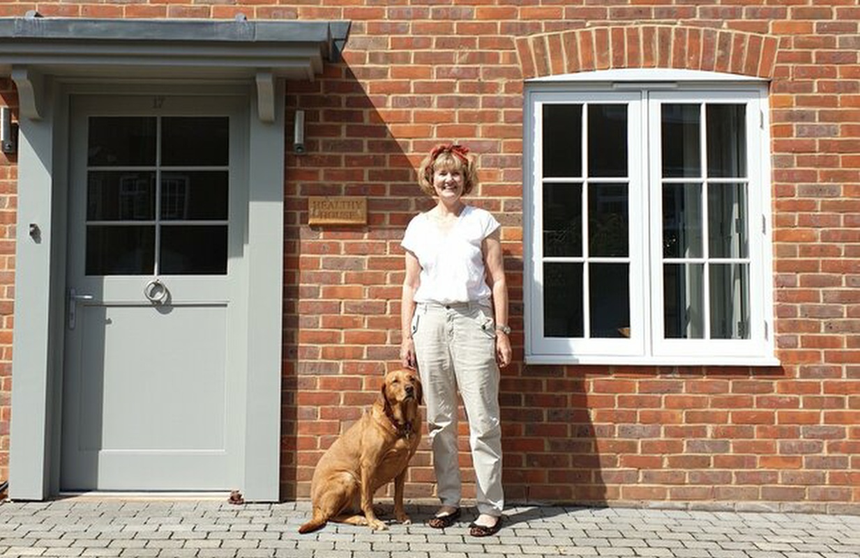 Clare outside her Healthy House