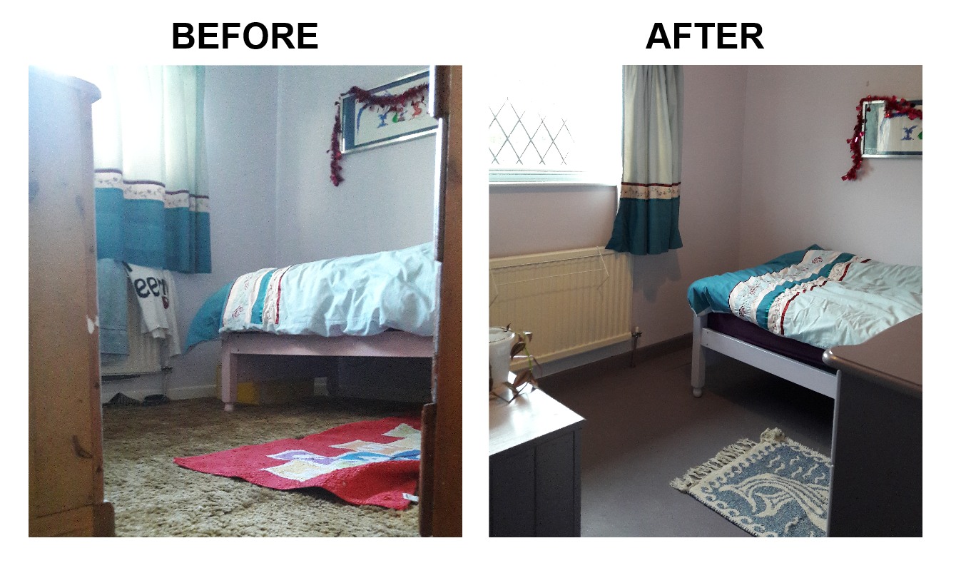 Eco Friendly Teenage Bedroom Makeover. Before and After.