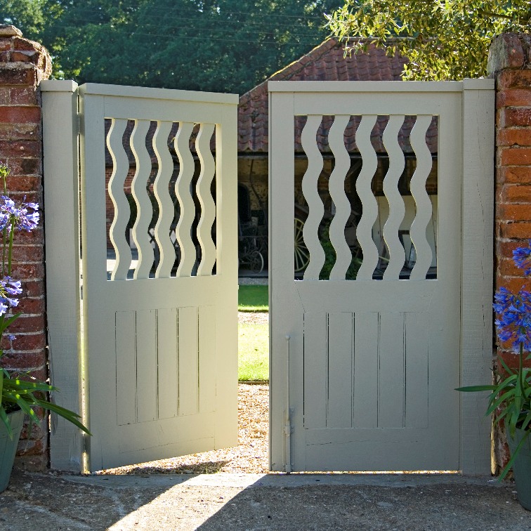 Wooden Garden Gate painted with Farrow & Ball Exterior Eggshell