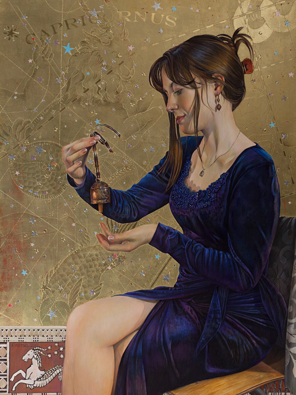 Fred Wessel "Capricorn" Contemporary Egg Tempera Painting