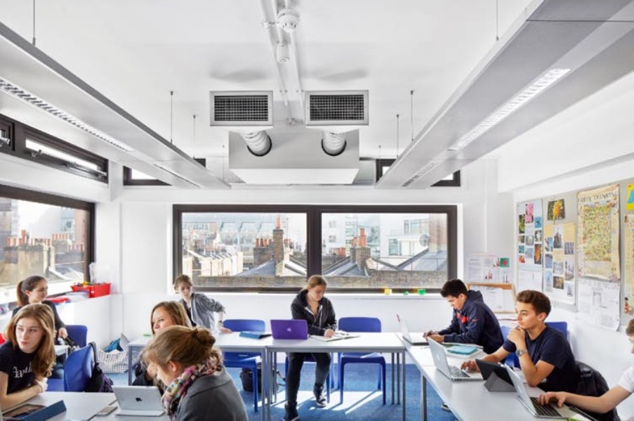 Halycon School in London. Classroom painted with Airlite Paint to improve indoor air quality