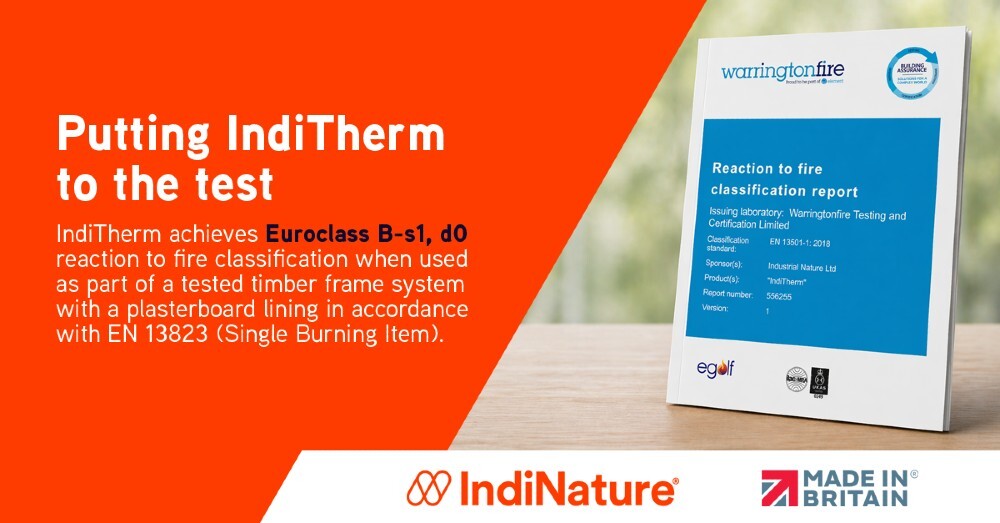 Inditherm promo image with fire classification report Inditherm promo image with fire classification report