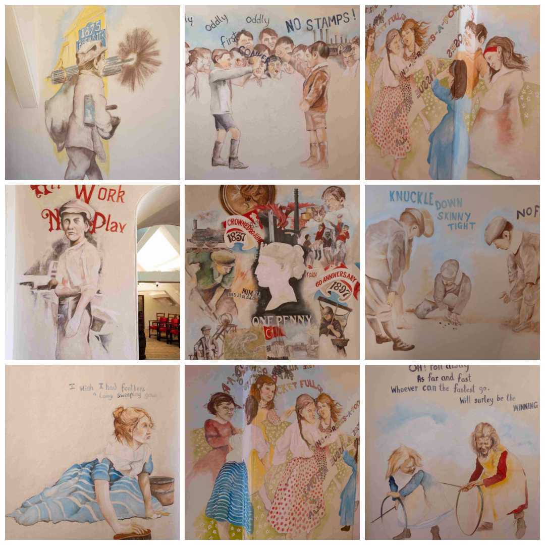 Llanely House mural in Beeck samples and coloured earth pigments