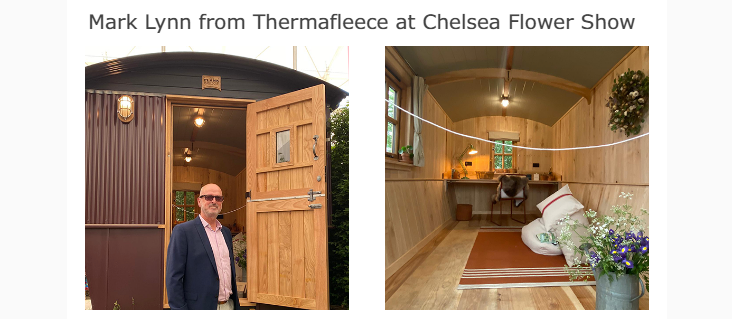 Mark Lynn Visiting Plankbridge shepherds hut at the garden show