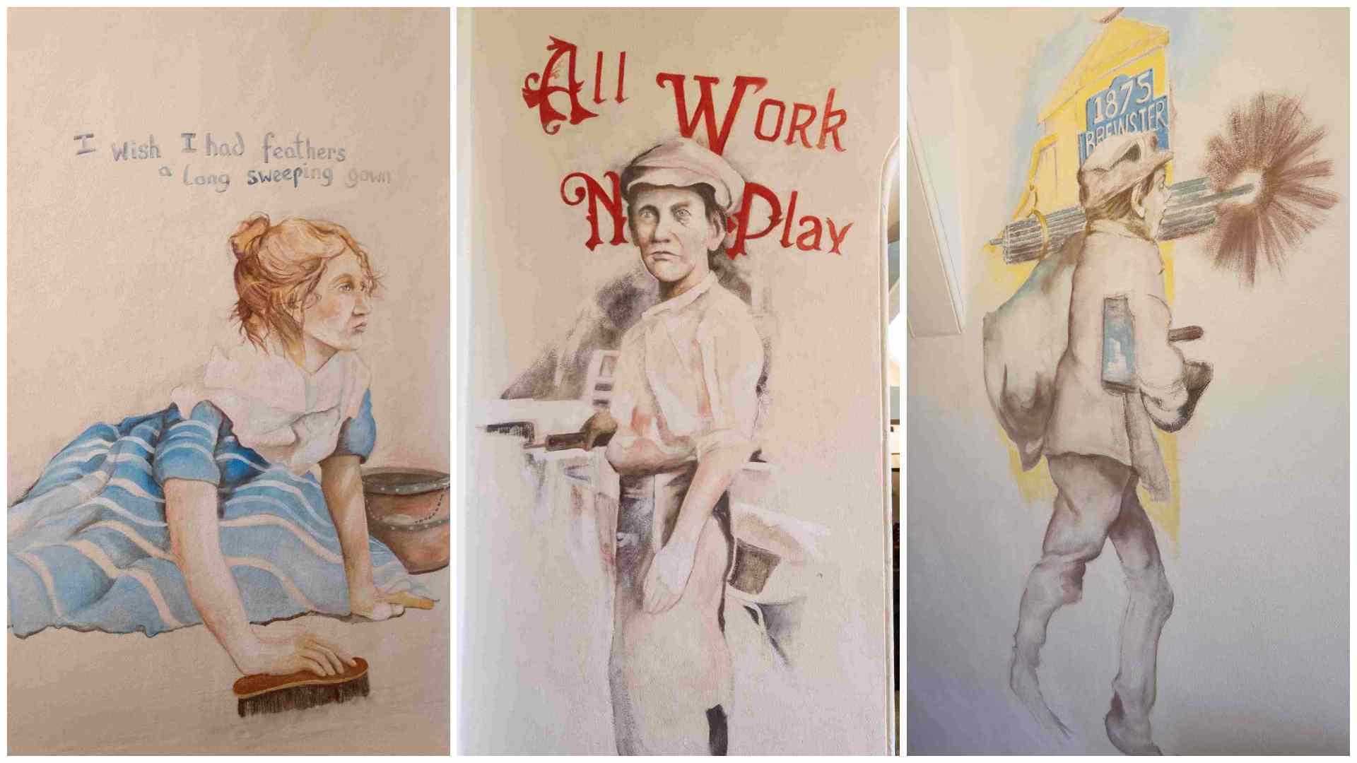 Llanelly House Mural - Children at work
