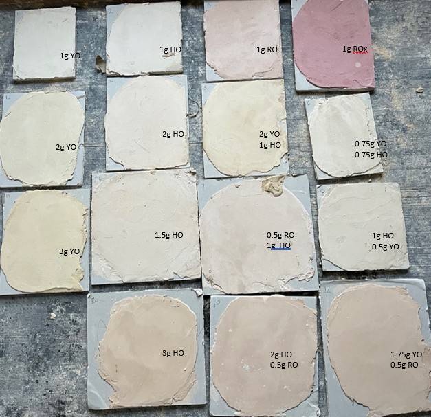 An example of mixing coloured earth pigments with lime green solo one coat plaster