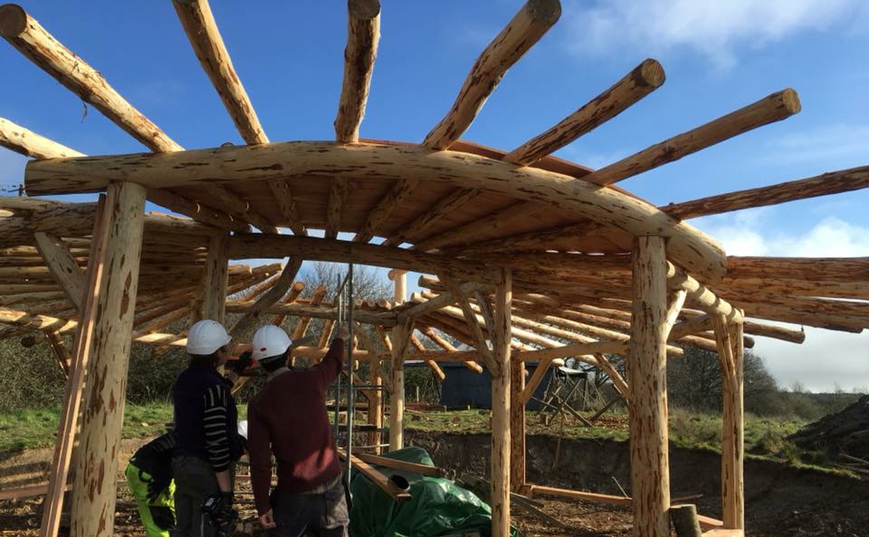 Round Wood Timber Frame Construction by Ty Pren