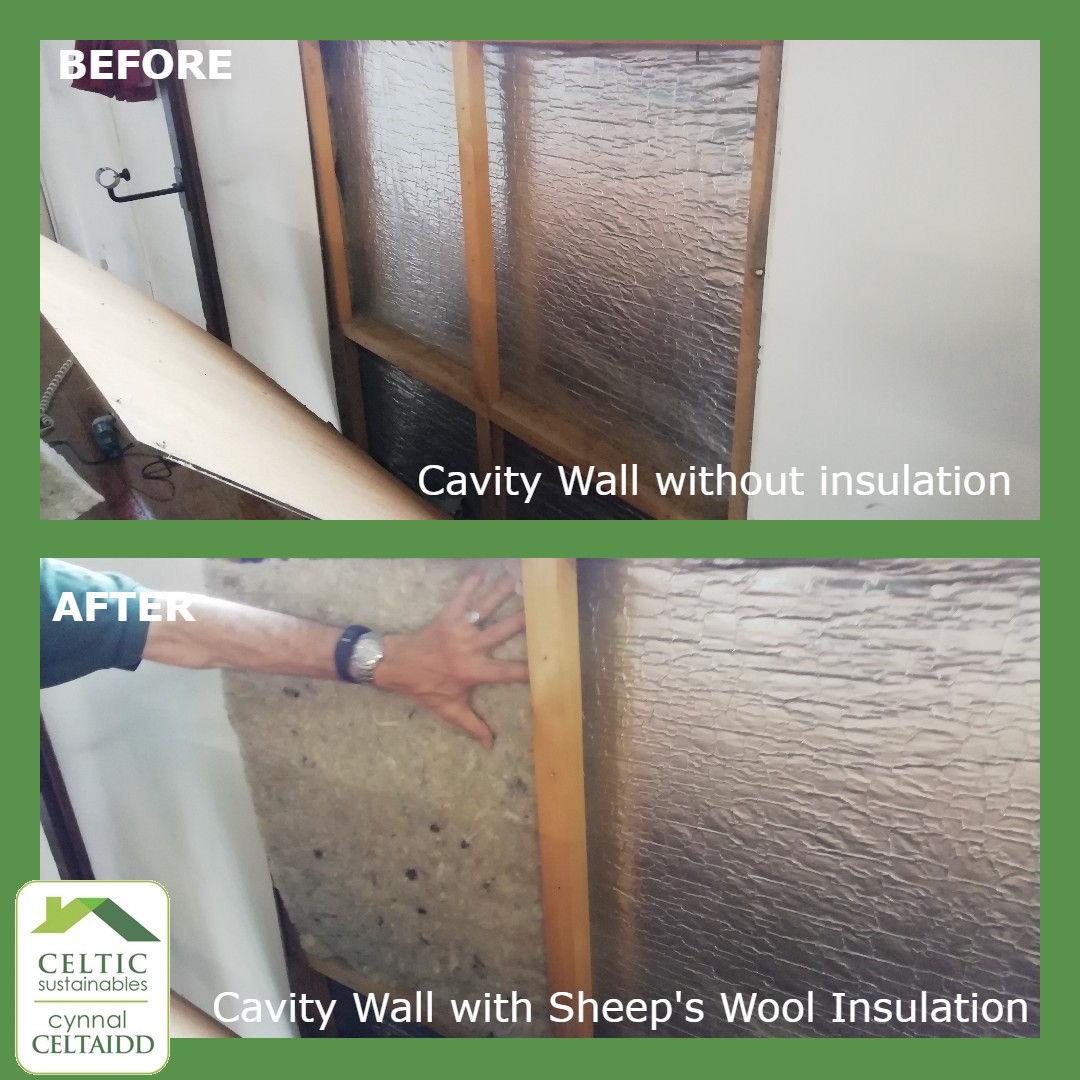 Wooden Cavity Wall Insulation. Before and After