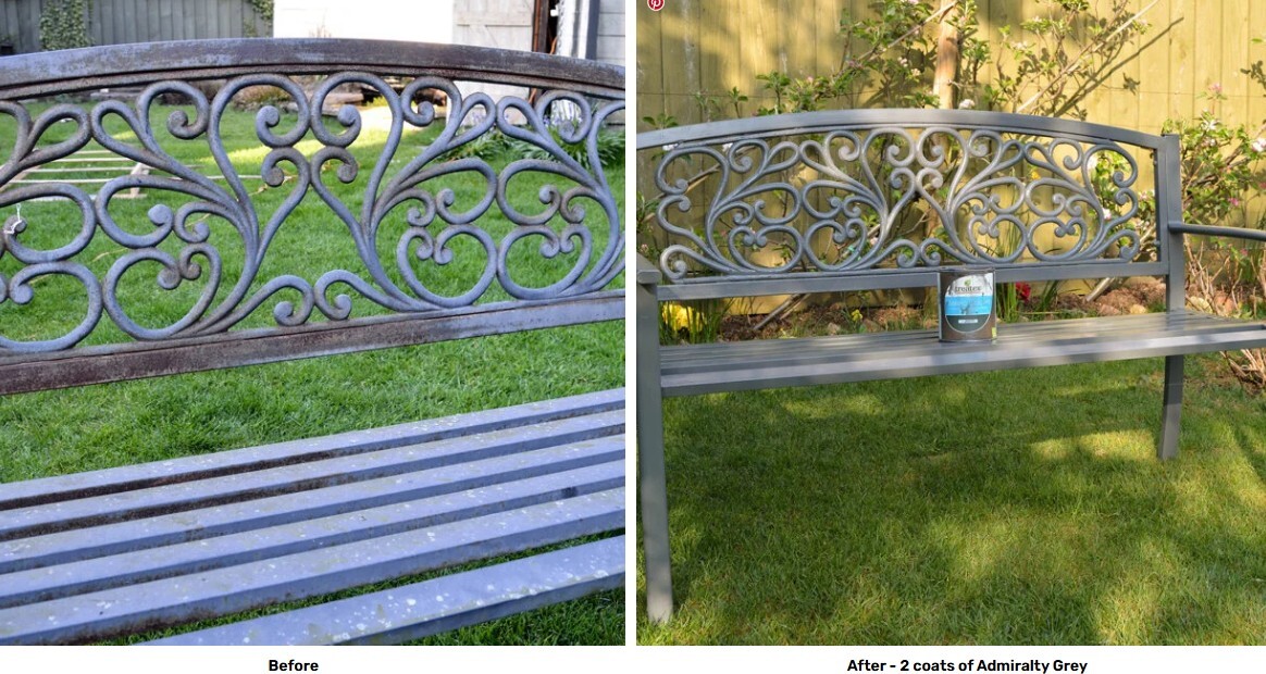 Metal and Wood Garden Bench Treatex Classic Colour Collection
