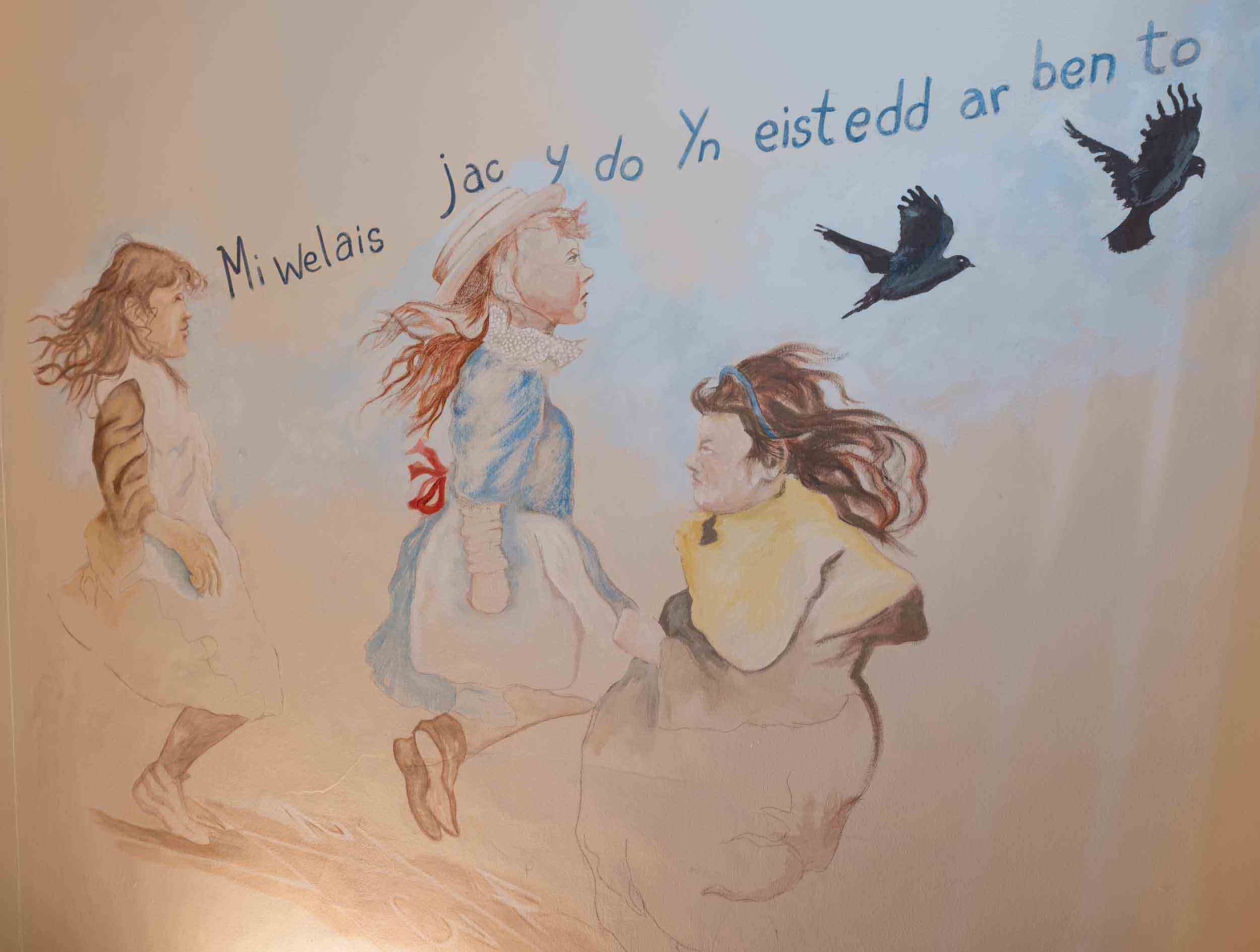 Welsh Language - Mural at Llanelly House